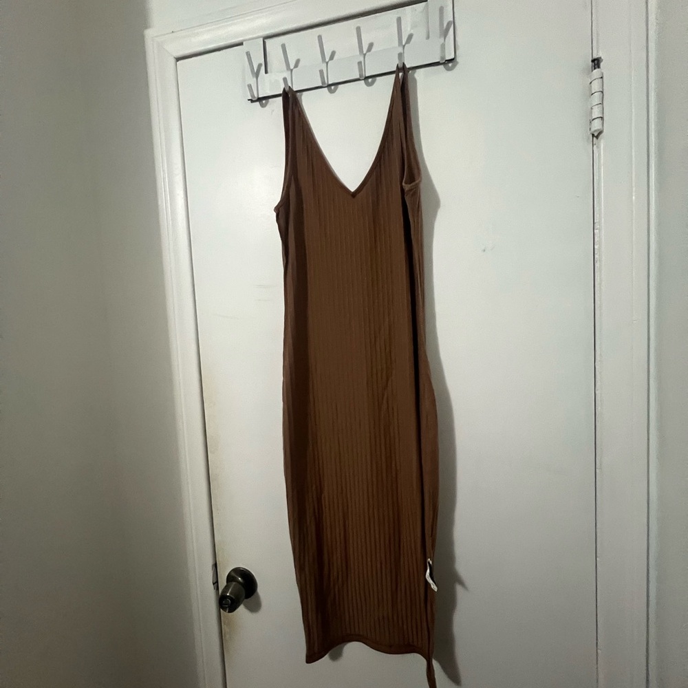Brown midi dress